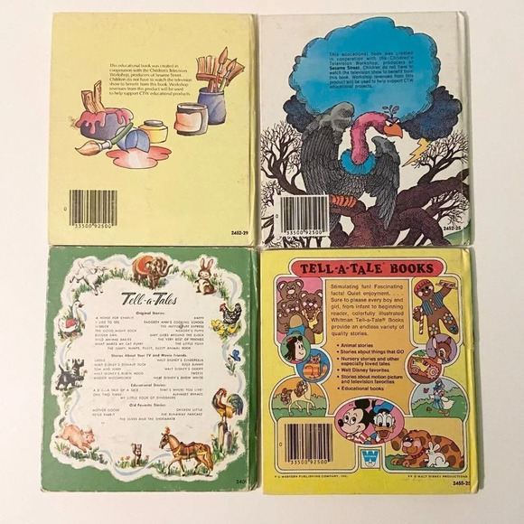 Vintage Lot of 4 Whitman Books Tell a Tale Sesame Street Donald Duck Winnie - Picture 2 of 16
